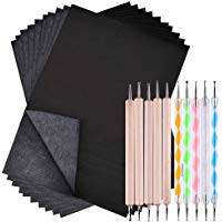 Senhai 100 hojas Papel de transferencia de carbono Y 10 piezas Doble punta L&aacute;piz en relieve&nbsp;Fijado para Dibujo, Dibujando, Alfarer&iacute;a de arcilla, y otra Superficies de arte