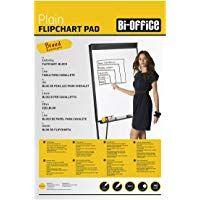 Bi-Office Bloc de papel para Pizarra Rotafolios, Euro, con perforaci&oacute;n, 60 g/m&sup2;, Blanco, 20 Hojas por Bloc, Paquete de 5 Bloques