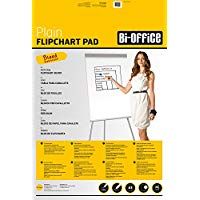 Bi-Office Bloc de papel para Pizarra Rotafolios, Euro, con perforaci&oacute;n, 70 g/m&sup2;, Blanco, 20 Hojas por Bloc, Paquete de 5 Bloques