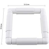 Forma Cuadrada Conjunto de bastidores de Bordado Punto de Cruz de pl&aacute;stico Bastidor Bastidor Aro Herramienta de Costura Craft DIY (Color: Blanco)