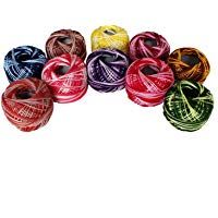 Hilo de Algod&oacute;n 10 Pcs - Tejer Hilo de Algod&oacute;n con 5 Gramos / 8 Tama&ntilde;o de Cada Bolas - Hilo de Bordar son Ombre y A rayas Efecto para Punto de cruz, Encaje, Patr&oacute;n de Flores y DIY Craft
