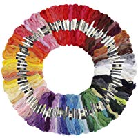 Madejas de Hilos 100 Madejas Hilos de Bordar poli&eacute;ster algod&oacute;n Cross Stitch Bordado Hilos de Costura Conjunto