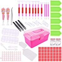 5D Herramienta de Pintura de Diamantes, Hisome 117 Piezas de Punto de Cruz Herramientas Kit Completo Incluyendo Pluma de Punto de Diamante, y Caja de Bordado de Diamantes Para Artesan&iacute;a de Arte DIY