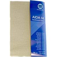 RTO Aida Tela 14 Hilos r.t.o, 100 por ciento algod&oacute;n, Beige, 49 x 45 cm