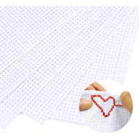 WOWOSS 6Pcs Tela de Punto de Cruz Blanca para Bordado Aida Tela 30x30 cm y 30x45cm Tejido de Punto de Cruz