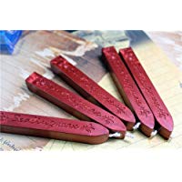 tmodd 5pcs Vino rojo manuscrito sellado sello&nbsp;&ndash;&nbsp;Barras de cera para lacrar