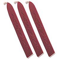 sungpunet 3&nbsp;pcs Classic Cable Wick Vintage Lacre Sello Stick inicial letra boda (vino rojo)
