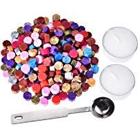 230 Piezas de Cera de Sellado Oct&aacute;gono Palos de Cuentas con 2 Piezas de Velas de T&eacute; y 1 Piezas de Cuchara de Fundir Cera para Sello de Cera