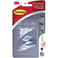 Command 3M 17026CLR - Clips adhesivos de tama&ntilde;o mini (20 clips con 24 tiras adhesivas, desmontable), transparente