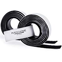 Purovi&reg; Cinta de Gancho y Bucle con Adhesivo | Longitud 1 m | Gancho y Bucle | Anchura 20 mm | Negro | Recortable