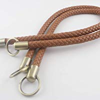 Asas de cuero sint&eacute;tico de ganchillo de 63,5 cm para bolso de mano, bolso, bolso, manija, reemplazo, un par (2 piezas) por lote