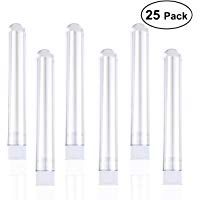 LEORX Tubos de ensayo pl&aacute;sticos regalo tubos con tapas, 5ml, Pack de 25 (transparente)