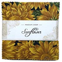 Fabric Freedom Tela Libertad de Girasol Libertad Encanto, 100% algod&oacute;n, 13&nbsp;x 13&nbsp;x 1,5&nbsp;cm