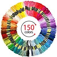 SANBLOGAN Hilo de Bordar (150 Colores) de Embroidery Floss, Bordado, Suave, algod&oacute;n, 8 m, 6 Hilos, Hilo de Coser, Ganchillo, Cintas de la Amistad, Punto de Cruz, Manualidades, Anillos para el Pelo