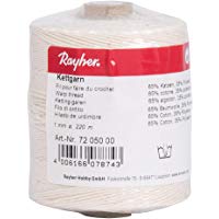 Rayher Hilado de urdimbre, 1mm &oslash;, Blanco, 220m