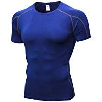 Camiseta Deportiva Hombre de Manga Corta Tops Camiseta de compresi&oacute;n Deportes Transpirable Secado R&aacute;pido para Fitness, Jogging, Entrenamiento, Ciclismo,Correr Gusspower