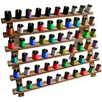 Soporte de Madera Bobinas de Hilo - Organizador para 60 Carretes de Hilo, se puede Colgar en la Pared, Hilo de Bordar, Hacer Edredones, Herramientas de Coser - 29cm x 40cm - Kurtzy