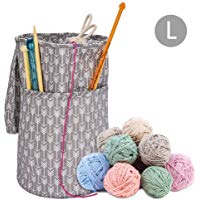 Luerme Premium Gran Bolsa de Asas de Tejido de Punto Bolsa de Almacenamiento Hilado Ligero Suministros de Ganchillo Organizador Holder para Agujas de Ganchillo