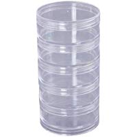 SUPVOX 5 Capas Cilindro Grande Apilable Transparente Pl&aacute;stico Redondo Cosm&eacute;ticos Joyer&iacute;a Perlas Pastillas de Costura Caja de Contenedores de Almacenamiento