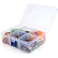 Hangerworld Caja Organizadora de Pl&aacute;stico Transparente con Seis Compartimentos Ajustables y Tapa