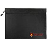 Bolso de documentos y dinero a prueba de fuego de doble cara, 15"x 11" Bolsillo y sobre resistente al fuego y al agua Cierre con cremallera Protecci&oacute;n m&aacute;xima Proteger objetos