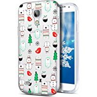 Carcasa para Samsung Galaxy S4, Samsung Galaxy S4&nbsp;Funda de silicona, herbests Samsung Galaxy S4&nbsp;Transparente Carcasa Silicona Tel&eacute;fono M&oacute;vil Ultra Slim Crystal Clear, ultrafina Case delgado con dise&ntilde;o de Style Premium resistente a ara&ntilde;azos Soft Flex TPU Cover&nbsp;&ndash;&nbsp;Funda para Samsung Galaxy S4&nbsp;con cristales multicolor Navidad malere de copo de nieve