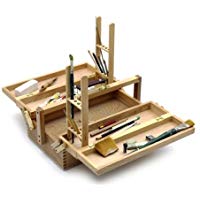 Artina - Caja de Pinturas Vienne - 2 Soportes para Pinceles - C&oacute;moda, Port&aacute;til y Plegable - 42x18x24 cm