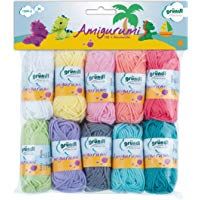 Gr&uuml;ndl Amigurumi Kit de Ganchillos, Algod&oacute;n, Multicolor, 19.50x18x2.6 cm, 1 pack de 10 unidades