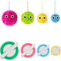 Pom Pom Maker 4 Tama&ntilde;os Pomp&oacute;n Hacedor Pelusa Herramienta Para Lana Aguja Tejedor Tejido DIY para ni&ntilde;os y adultos