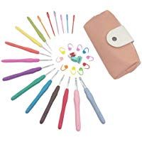 Ciojio Spring 11pcs Ganchos de Ganchillo ergon&oacute;micos ergon&oacute;micos del Ganchillo del apret&oacute;n de la Comodidad del Ganchillo del Arco Iris con 20pcs Accesorios