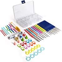 iGadgitz Home U6961 - Juego de Ganchillos de Crochet Kit de 52 Set Agujas Crochet de 2,5 mm a 6 mm, Accesorios de Tejido y Estuche Ganchillo de Transporte