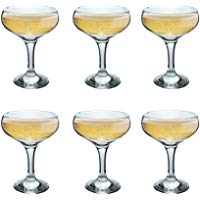 Pista de beber champ&aacute;n de cristal de la vendimia platillo - 200 ml - Pack de 6 Coupe Champagne Glasses