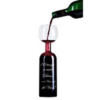 Ingeniosa botella copa de vino con inscripci&oacute;n divertida hecha por Blu Devil | Capacidad de 750 ml: una botella complete de vino | Botella de alta calidad | Regalo perfecto para los amantes del vino