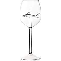 MXJEEIO 2 PCS Copas de Vino de Cristal Original Shark Rojo Bevel Copa de Vino de Cristal Copas de Vino Copas de Vino Decoradas Cristaler&iacute;a Decoraciones de la Boda 7.5 &times; 7.5 &times; 21cm