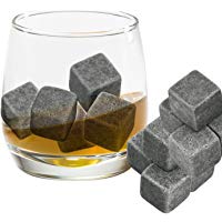 Grenhaven - Set de 9 Cubitos para enfriar Piedras el Whisky, Whiskey Stones Esteatita Natural, Caja de Dise&ntilde;o Ideal Regalo, para Enfriar el Whiskey Vino y te sin sobre-enfriarlo ni Diluirl, incl. Bolsa para Guardarlas &ndash; gris
