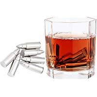 Grenhaven -Set de 6 Cubitos para Enfriar Piedras el Whisky, Acero Inoxidable Caja de Dise&ntilde;o, Enfriar el Whiskey Vino y te sin sobre-enfriarlo ni Diluirl Incl. Bolsa para Guardarlas