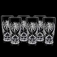 original de Irena 6 pzas. Juego de vasos 300ml Whisky Glass 'Pinwheel' Cocktail Glass Crystal Glass &Oslash;7,5xH15cm