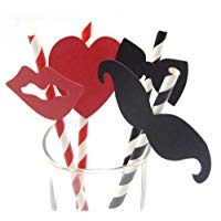 Chytaii 40pcs Pajilla Pajilla de Viaje Pajillas Decorativas Pajilla para Beber C&oacute;ctel/Vino/Bebida en el Fiesta/Bar/Restaurante Pajilla con Raya Colores Aleatorios