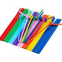 Chytaii 100pcs Pajilla Pajilla de Viaje Pajillas Decorativas Pajilla para Beber C&oacute;ctel/Vino/Bebida en el Fiesta/Bar/Restaurante Pajilla con Color Puro Colores Aleatorios