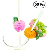 BESTONZON 50 piezas de frutas decoradas copas de beber desechables taza de bebida para bricolaje Club Drink (color mezclado)