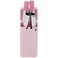 Row_120cc Paja Plegable Reutilizable Protecci&oacute;n del Medio Ambiente Paja de Acero Inoxidable(Rosa)