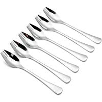 18/10 Set de cuchara-tenedores (Spork) de acero inoxidable Cubiertos para uso dom&eacute;stico y camping al aire libre - Paquete de 6 de KAISHANE