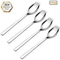 GuDoQi 4 Paquetes Cuchara de ensalada Acero Inoxidable 304 para El Uso Dom&eacute;stico Diario Apto para Helados ensaladas Postres Pasteles