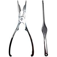 DEL - Pinza para Mariscos y Tenedor - Acero Cromo - 18 cm