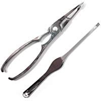 MGE - Pinza para Mariscos y Tenedor - Acero Cromo - 18 cm
