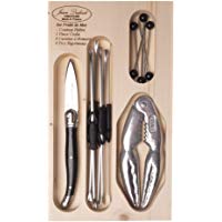 Laguiole Jean Dubost - Juego de Utensilios para marisco, Cuchillo para ostras y 6 Palillos, 6 rascadores para Langosta, 1 Pinza para Cangrejo