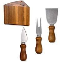 Balvi&nbsp;-&nbsp;Set&nbsp;de&nbsp;Utensilios&nbsp;para&nbsp;Queso l'H&eacute;doniste.&nbsp;Cuchillos&nbsp;para&nbsp;Queso&nbsp;con&nbsp;Soporte&nbsp;de&nbsp;Madera.