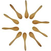 asentechuk&reg; 10pcs Mini cucharas de cabeza redonda de madera para ni&ntilde;os miel sopa Caf&eacute; Cocina con condimento cuchara