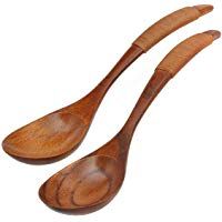 Cuchara de sopa de madera con dise&ntilde;o chino vintage, color aleatorio (2 uds)