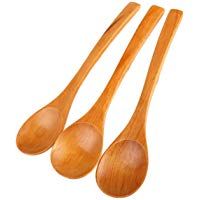 3&nbsp;pcs Cucharas para sopa de Madera Natural cucharillas de caf&eacute;/t&eacute; para cocina